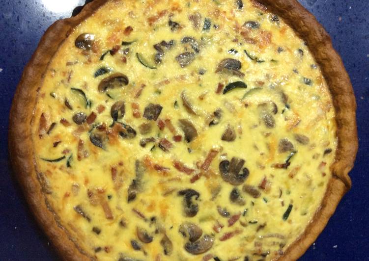 Quiche Lorraine con champiñones y bacon