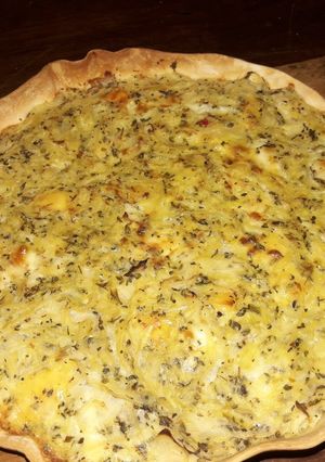 Una foto de Tarta de cebolla y queso
