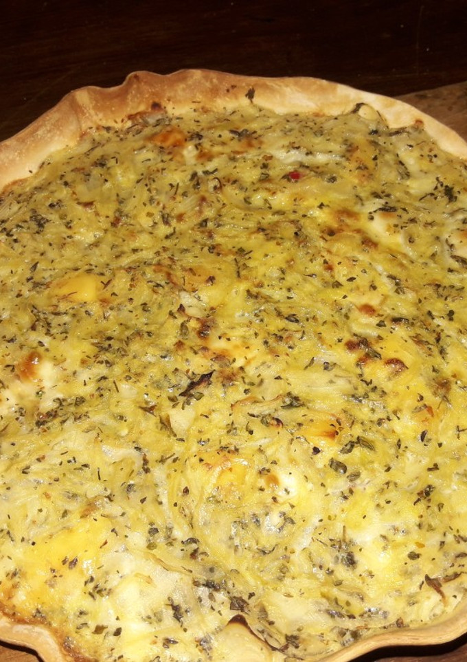 Una foto de Tarta de cebolla y queso