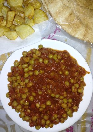 صورة لوصفة حمسة البازلاء بزيت الزيتون 😋