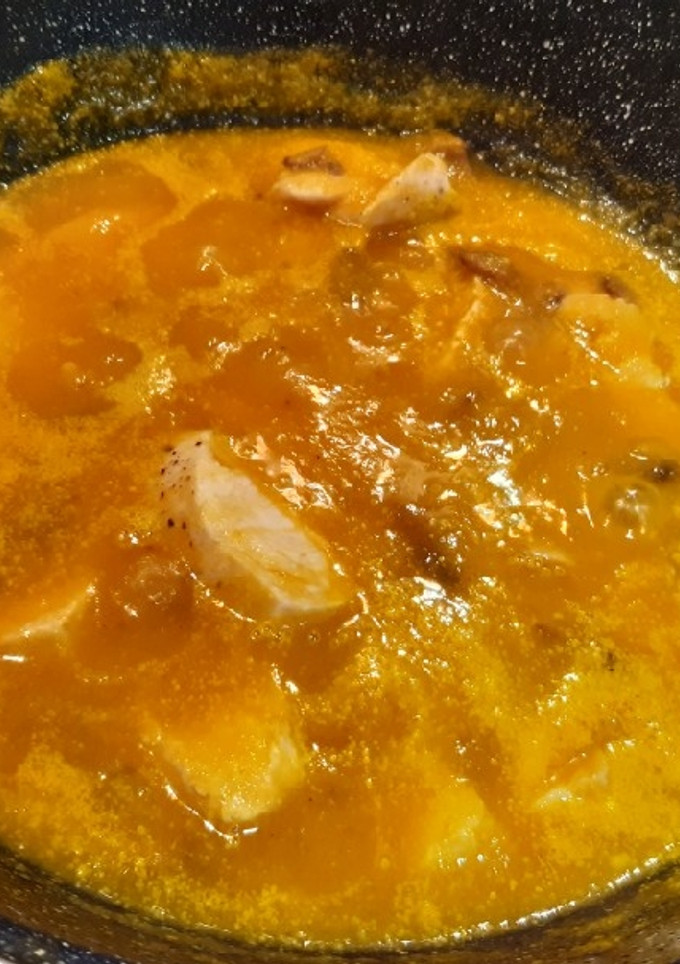 Una foto de Solomillo de pavo en salsa