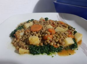 Una foto de Potaje de Lentejas Vegetariano