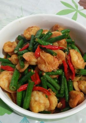 Foto resep Tumis kacang panjang + udang(#PR_Kacangpanjang)