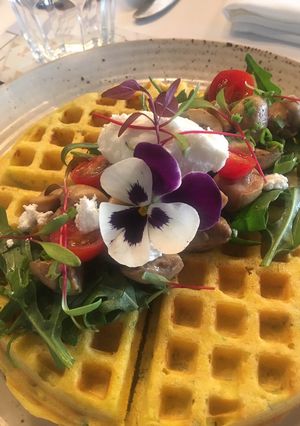 A picture of Moong Dal waffles.