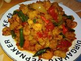 Tumis udang mercon