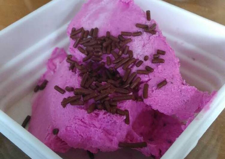 Cara Gampang Membuat Ice cream buah naga yang Lezat Sekali