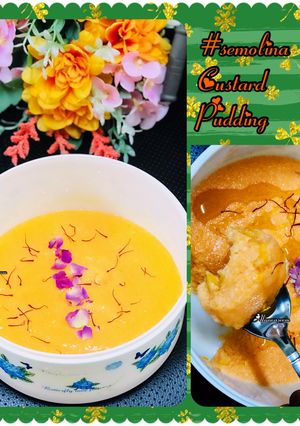 A picture of Semolina custard pudding.