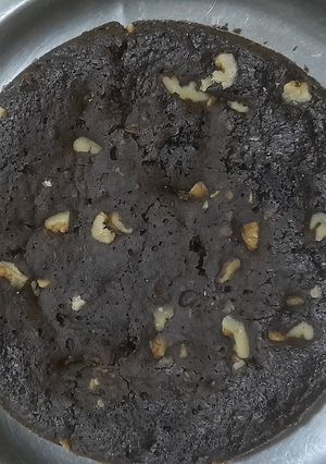 A picture of Biscuit Chocolate Walnut Cake (No Oven, Kadhai Recipe).