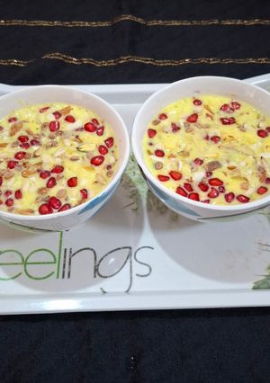 A picture of Mix Fruits custard pudding.