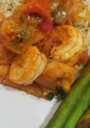 A picture of Sofrita Shrimp.