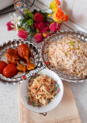 عکسی از دستور 🎀رشته پلو با مرغ