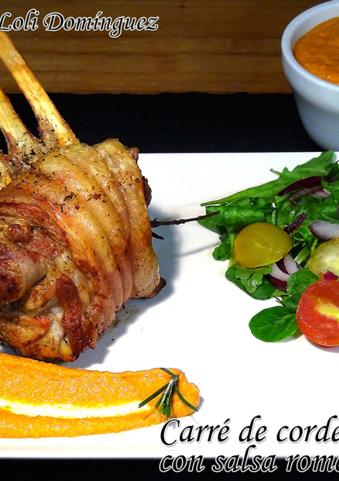Una foto de Carré de cordero al horno con salsa romesco