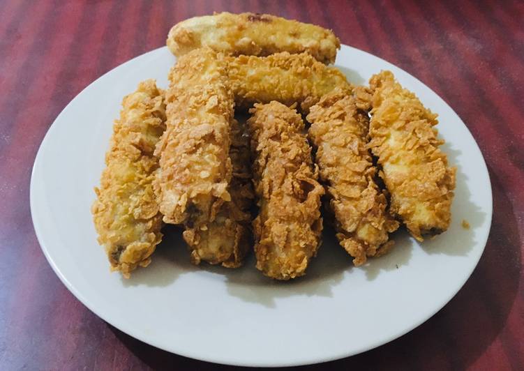 Cara Gampang Membuat Pisang Goreng Corn Flakes Anti Gagal