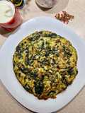 Spinach, zucchini and rolled oats kuku