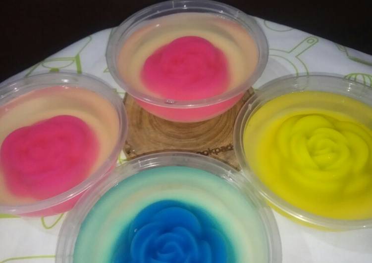 Puding mawar susu