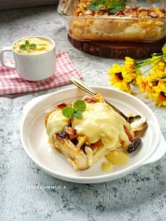 Foto resep Puding Roti Nangka Vla Vanila