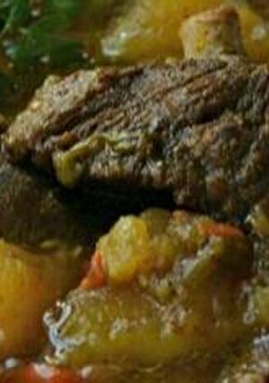 A picture of Curried goat.