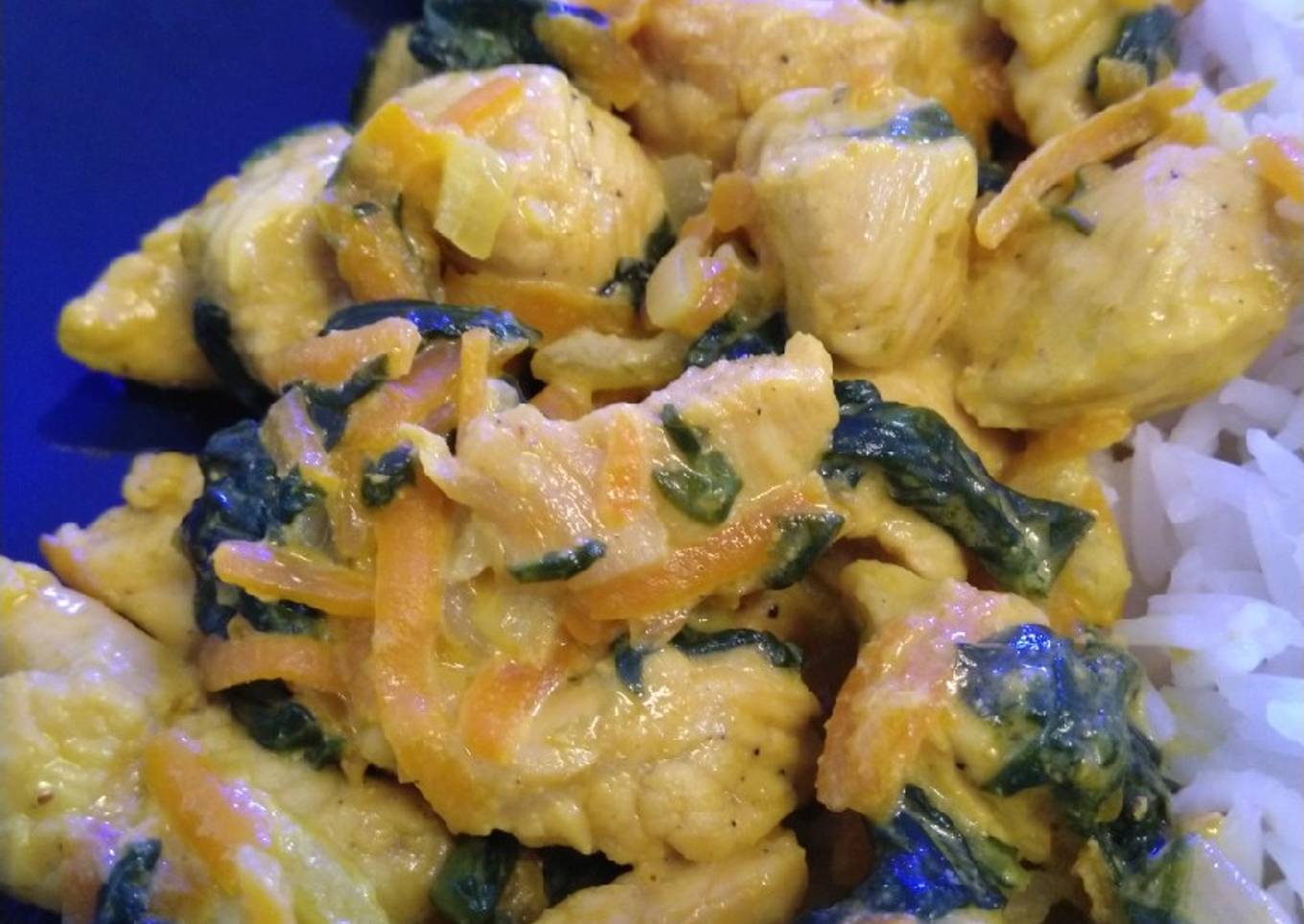 Sauté de dinde safrane et épinard