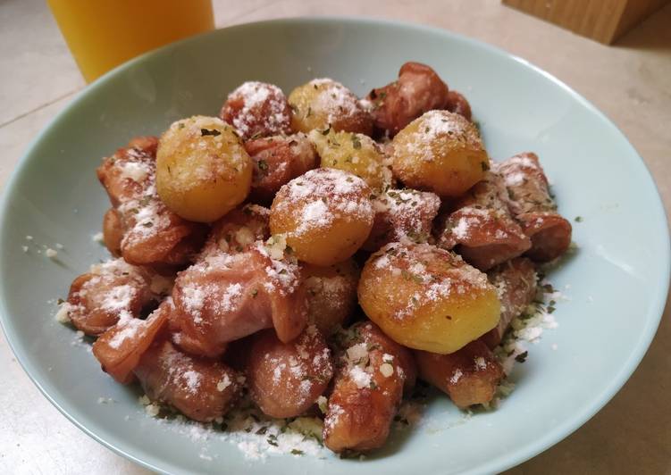 Resep Kentang Butter Mix Sosis | Langkah Membuat Kentang Butter Mix Sosis Yang Sedap