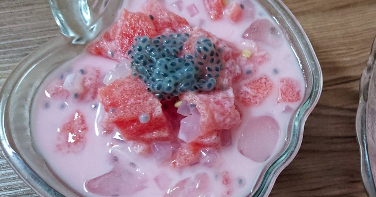 Resep Es Semangka Susu Selasih Nata Decoco Oleh Novia Krisnanda Cookpad