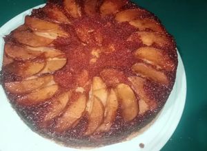 Una foto de Torta invertida de manzana