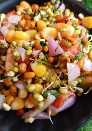 A picture of Sweetcorn mung bean sprout salad.