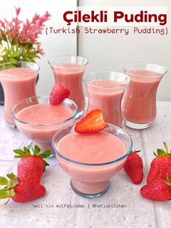 Foto resep Çilekli Puding (Turkish Strawberry Puding)