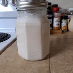 A picture of Homemade Almond Milk.