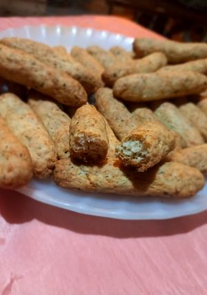 Una foto de Grissini saborizados de queso y panceta
