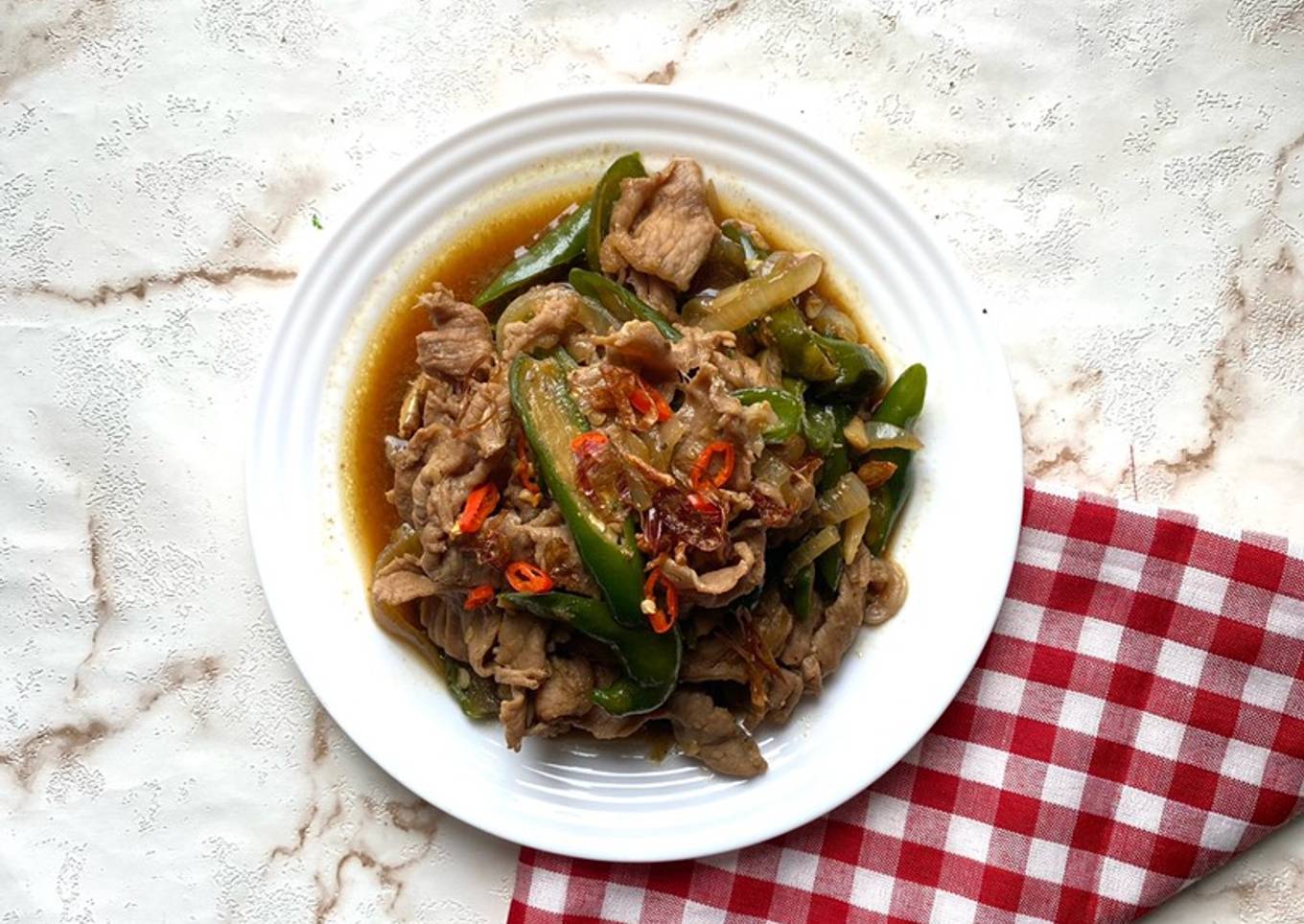 Tumis Slice Beef Cabe Hijau