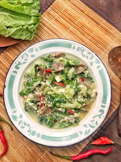 Foto resep Tumis sawi putih, bakso dan telur