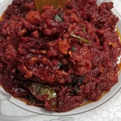 A picture of (Beetroot) Chuqandar qeema .