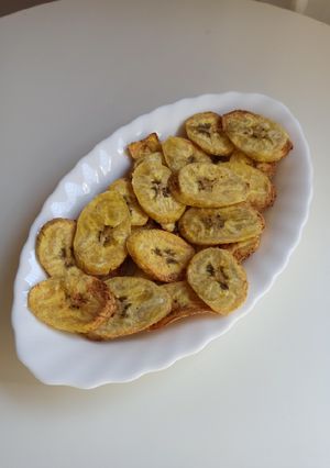 Una foto de Chips de plátano macho en Airfryer (tajadas de plátano verde)