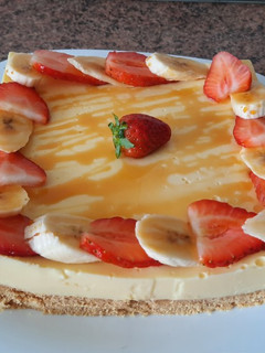 Una foto de Tarta fría rápida sin, sin huevo y sin harina