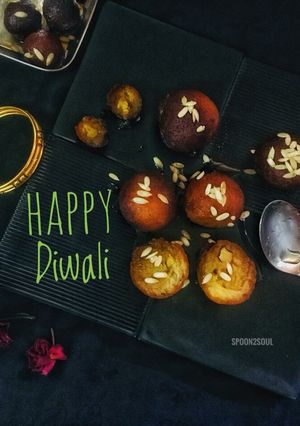 A picture of Stuffed Layered Gulab Jamuns and Beet Jamuns.