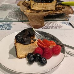 A picture of Flourless Basque Style Cheesecake.