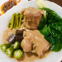 A picture of Pork in Peanut Sauce | Filipino Kare Kare hack | using Reese’s PB.