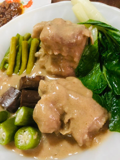 A picture of Pork in Peanut Sauce | Filipino Kare Kare hack | using Reese’s PB.
