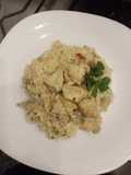 Risotto de hongos y pollo