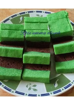 Foto resep Brownis kukus coklat pandan ekonomis