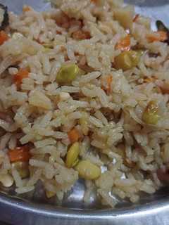 A picture of Lima beans pulao.
