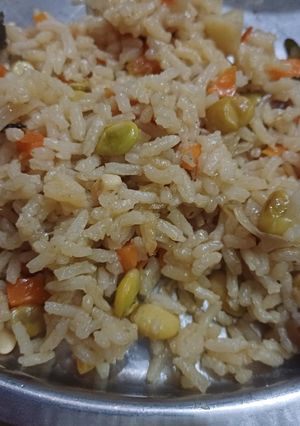 A picture of Lima beans pulao.