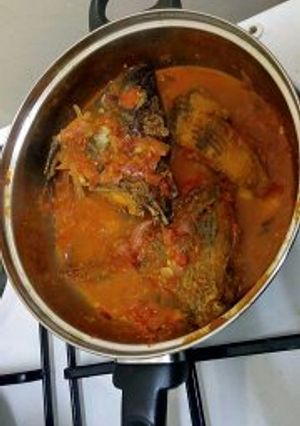 A picture of Fish stew.