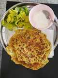 Besan chilla with greek yogurt and some lettuces