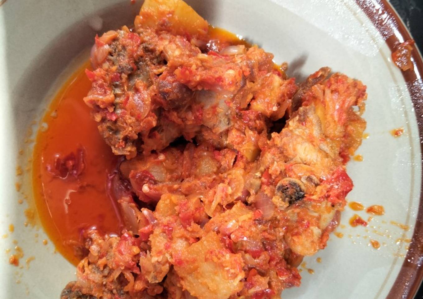 Balado ayam dan kentang masak simple