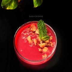 A picture of Apple banana beetroot smoothie.