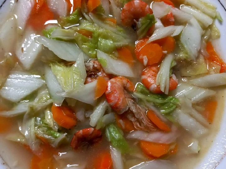 Easy Ways Prepare Recipes CAP CAI UDANG SAWI PUTIH sederhana the Can Spoil the Tongue Appealing.