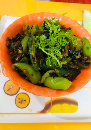 A picture of Bhindi Capsicum Masala.