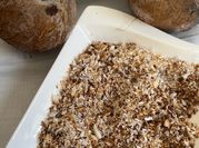 A picture of grated coconut