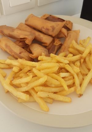 Foto resep Simple Platter : Cheese roll & BBQ Fries